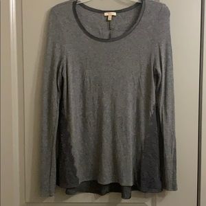 Anthropologie Bordeaux long sleeve gray top size M